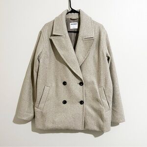 Women's Beige Peacoat, Size Large
